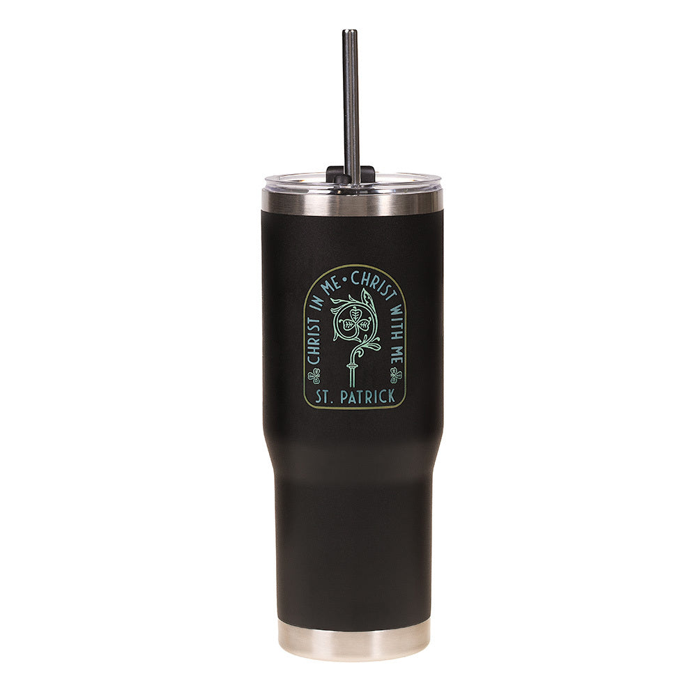 Personalized St. Patrick Breastplate Prayer Tumbler with Straw
