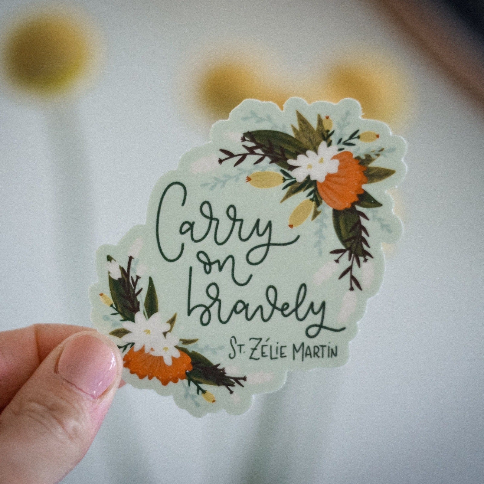 Carry On Bravely St. Zélie Martin Catholic Sticker