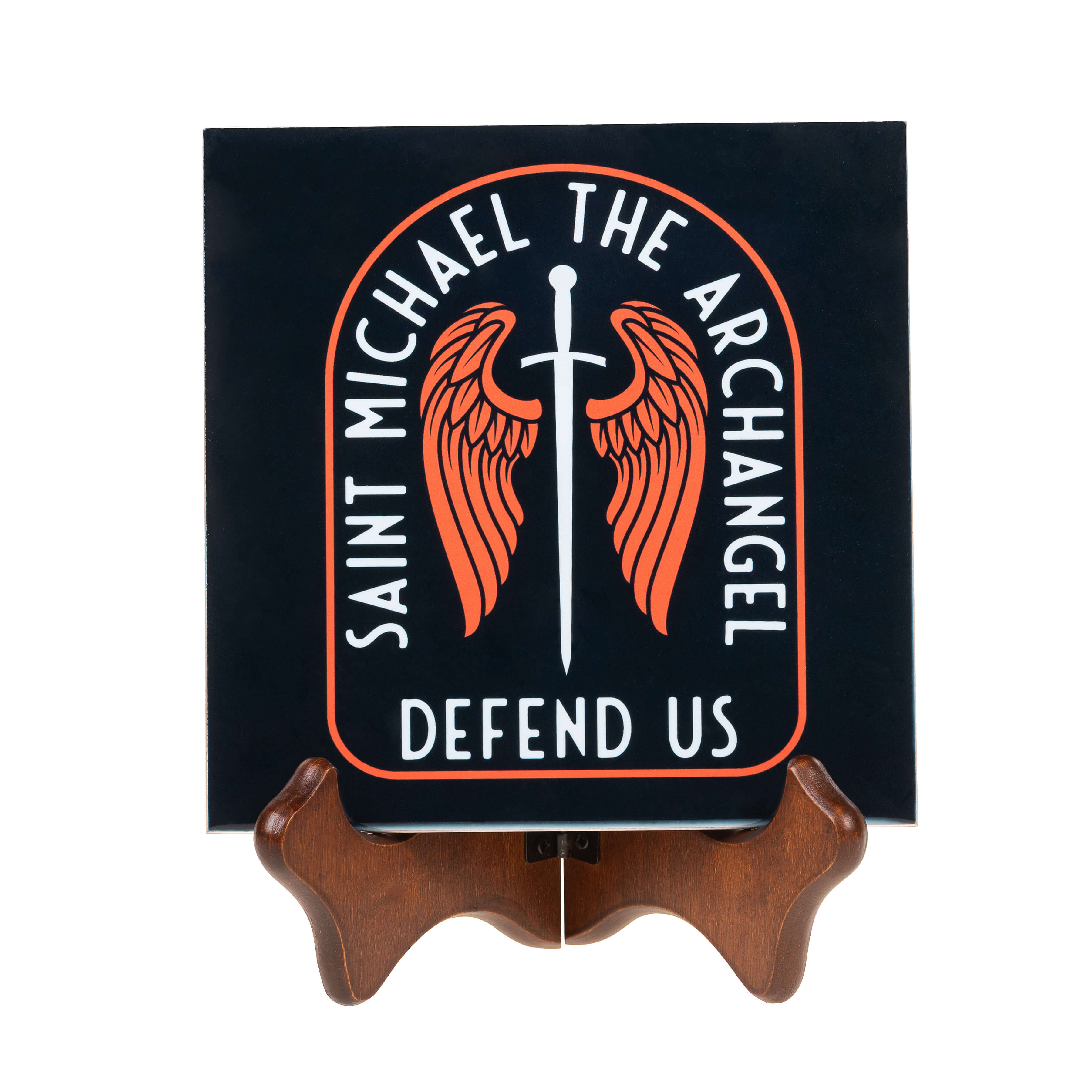 St. Michael Sword & Shield Ceramic Tile