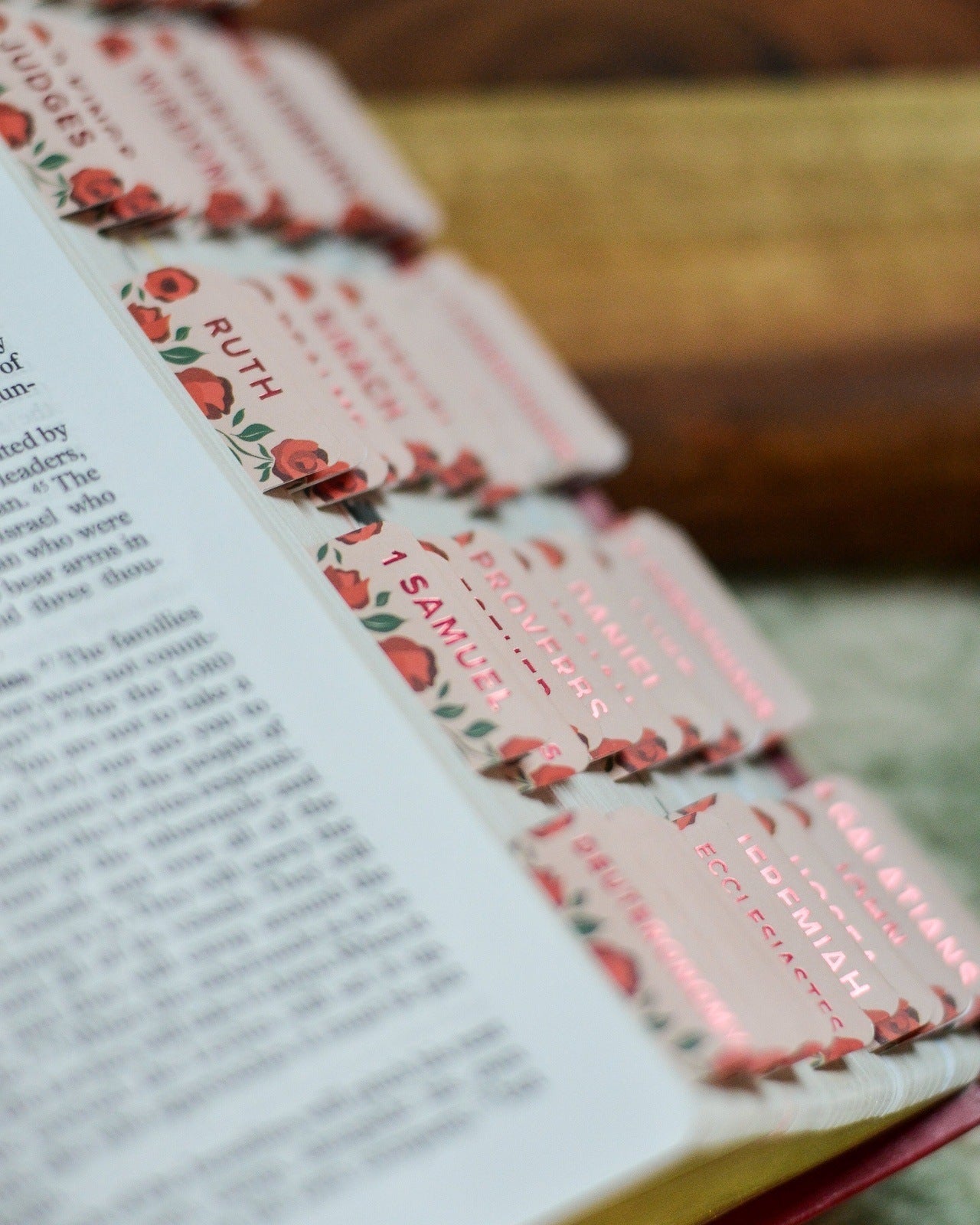 Shower of Roses Catholic Bible Tabs - Little Way Design Co.