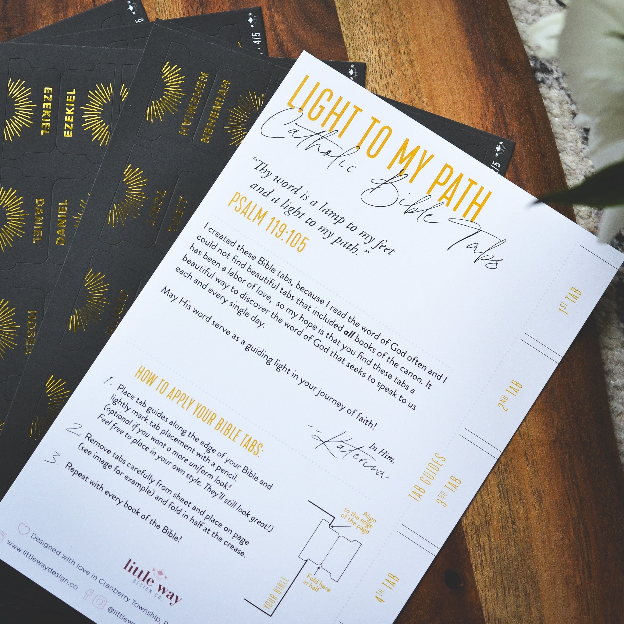 Light to My Path Catholic Bible Tabs - Little Way Design Co.