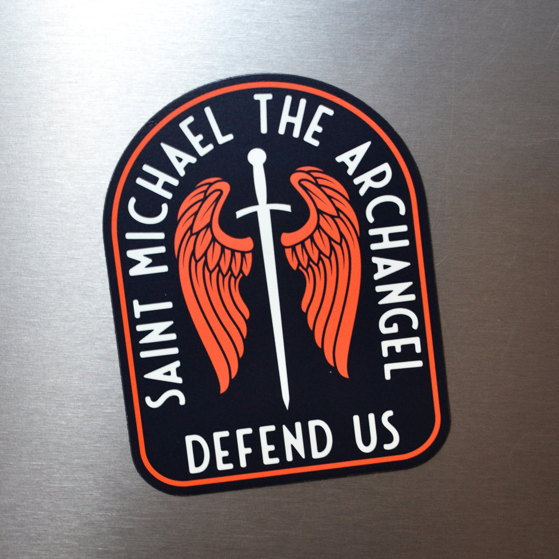 St. Michael Sword &amp; Shield Catholic Car Magnet