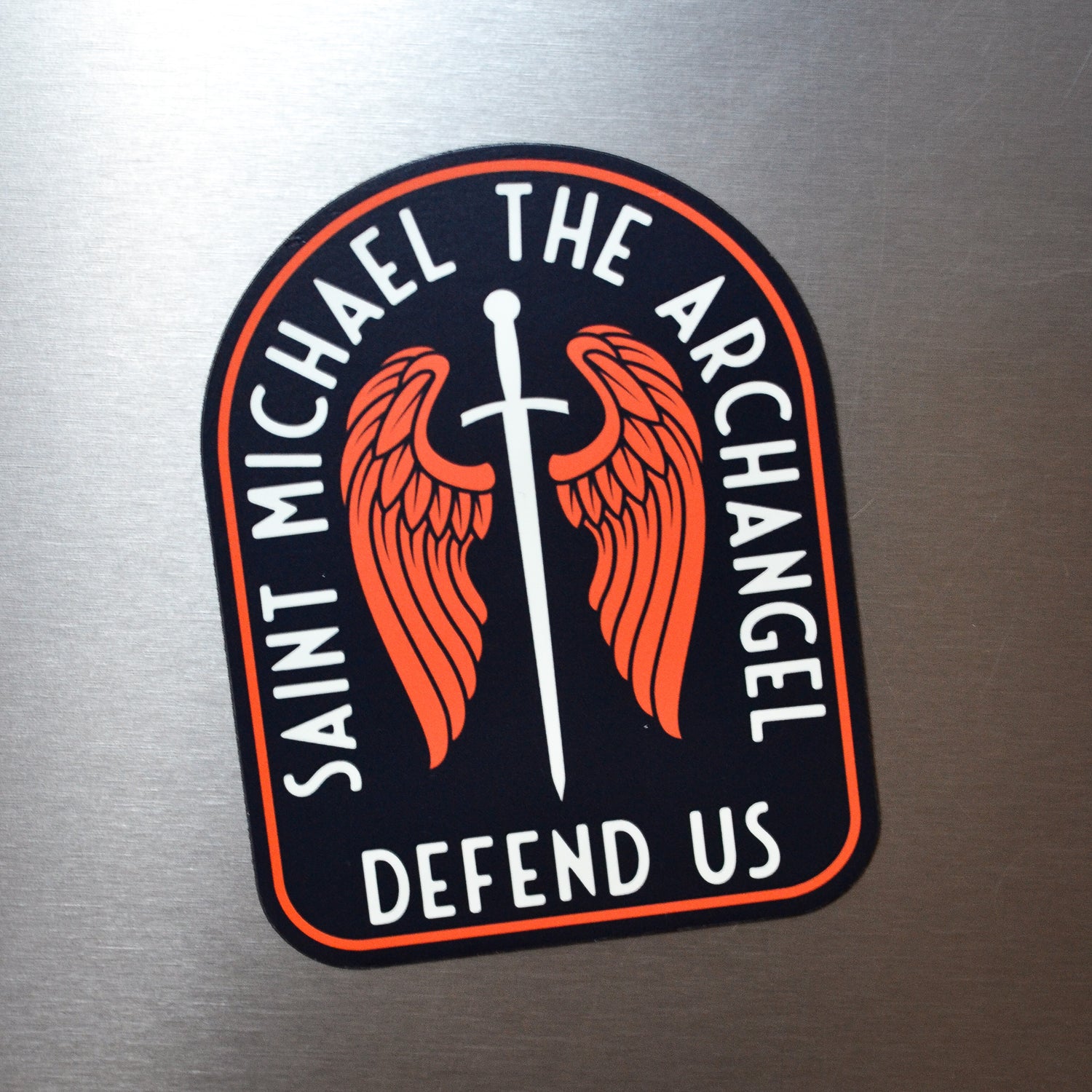 St. Michael Sword &amp; Shield Catholic Car Magnet