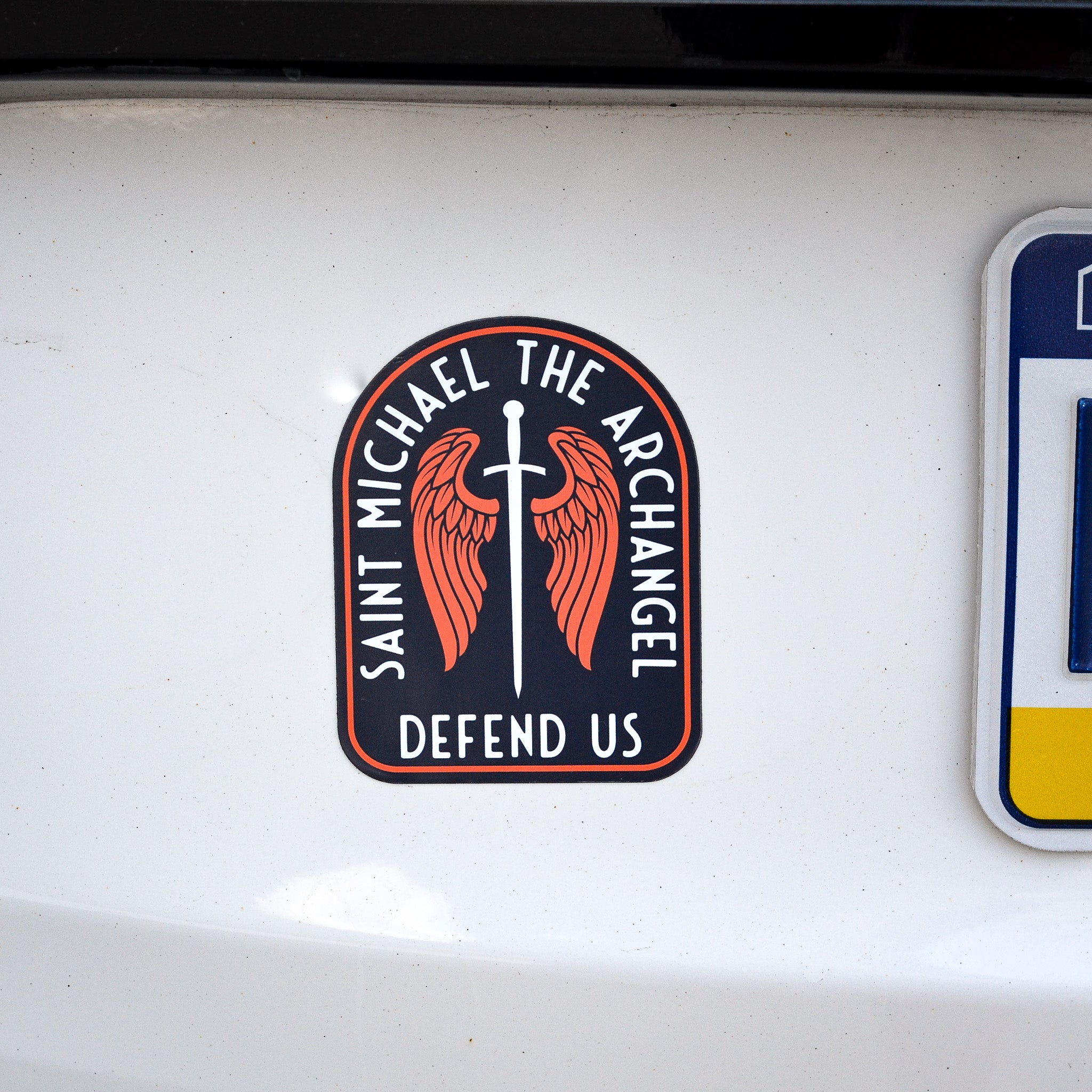St. Michael Sword &amp; Shield Catholic Car Magnet