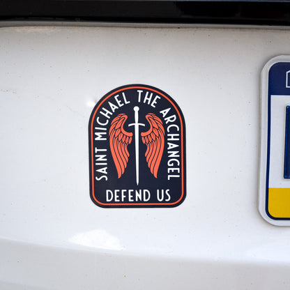 St. Michael Sword &amp; Shield Catholic Car Magnet