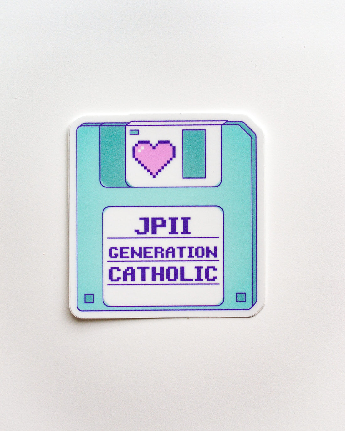 john paul ii catholic sticker floppy disk