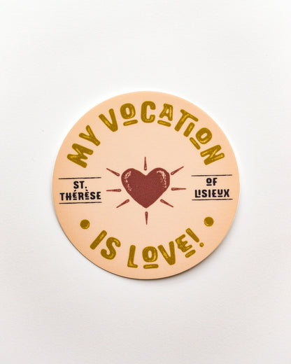 my vocation is love st therese sticker
