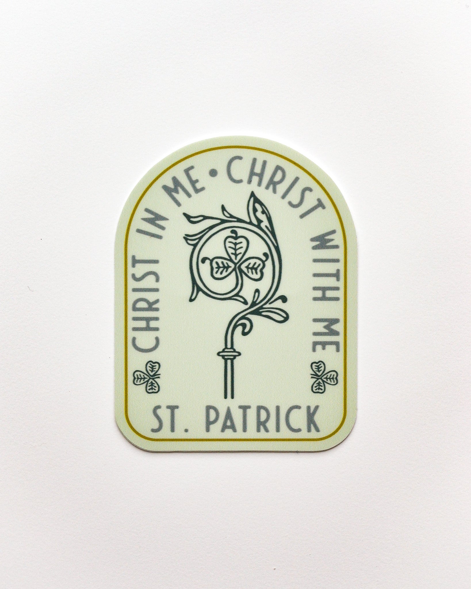 saint patrick staff catholic sticker