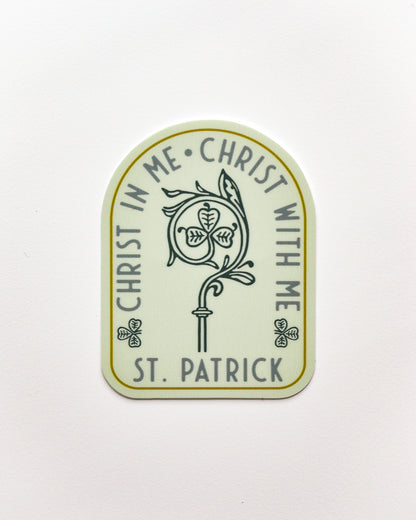 saint patrick staff catholic sticker