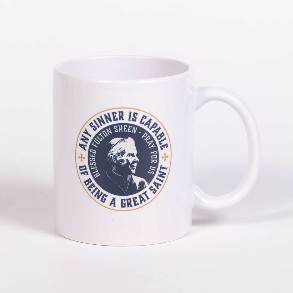 Blessed Fulton Sheen "Any Sinner is Capable..." Quote Mug
