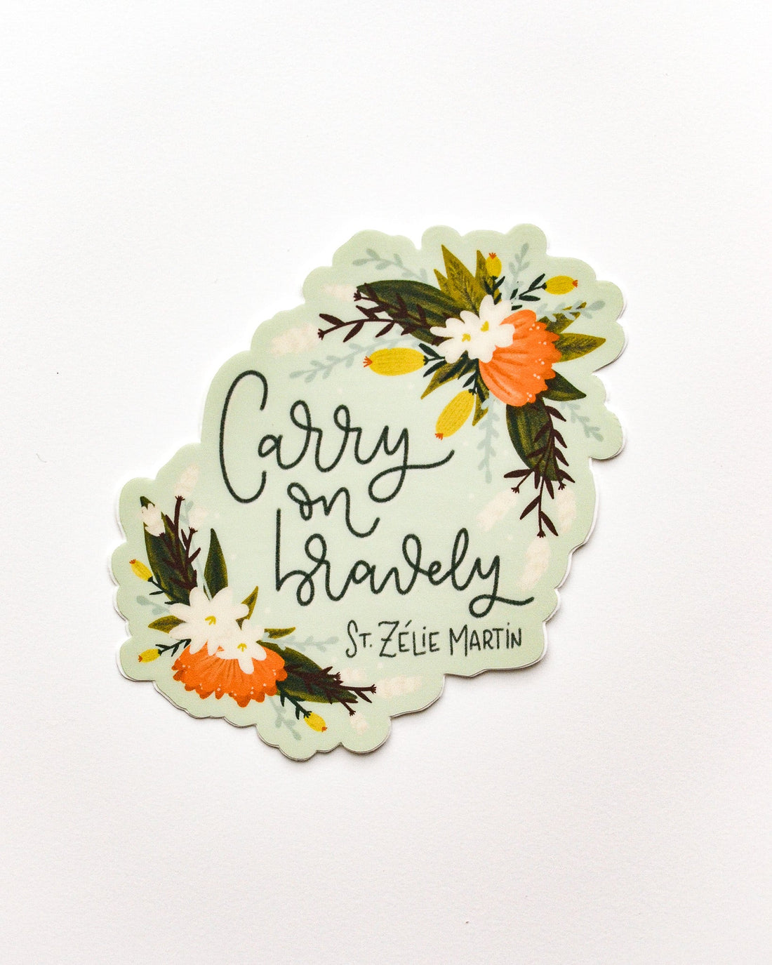 Carry On Bravely St. Zélie Martin Catholic Sticker