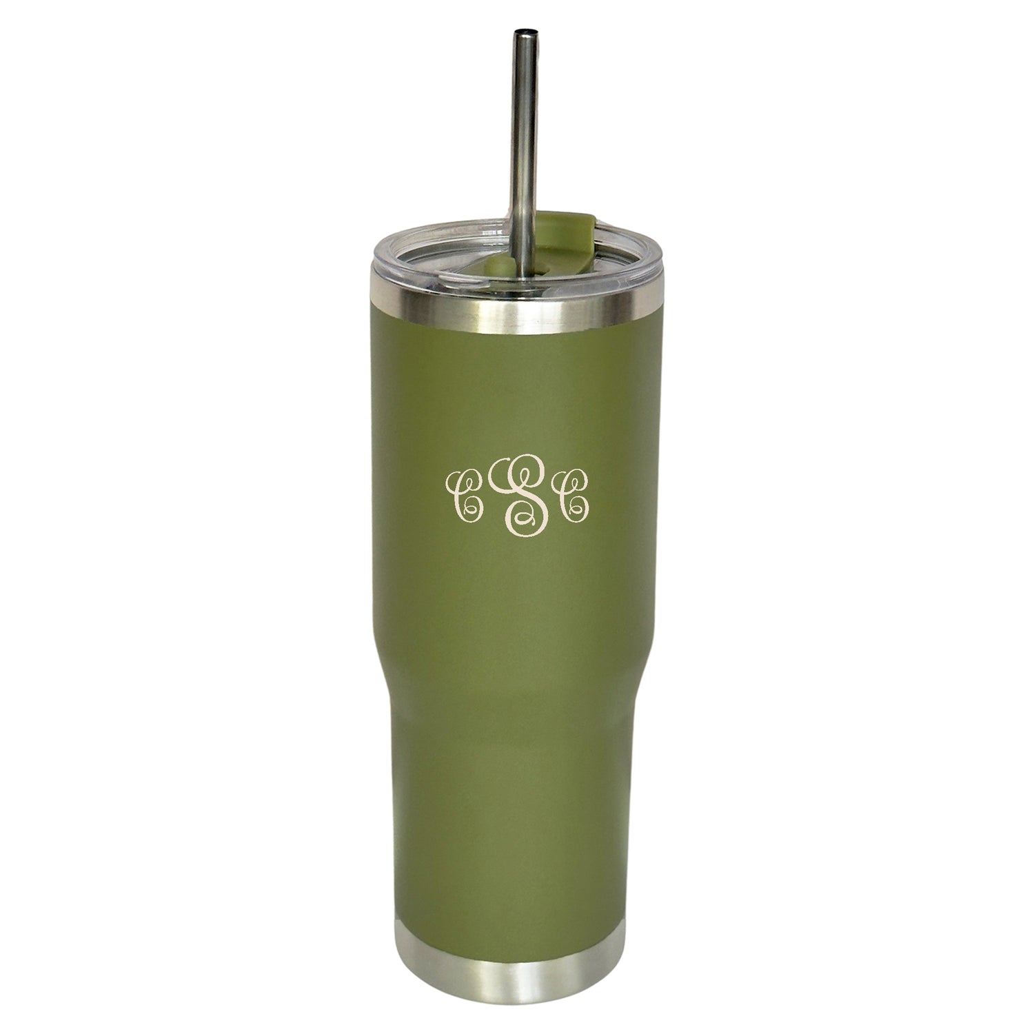 Green Our Lady of Guadalupe Stainless Steel Tumbler with Straw