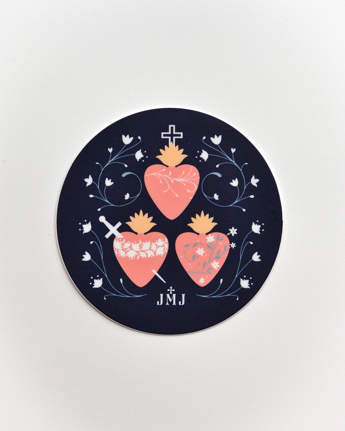 JMJ Three Hearts Catholic Sticker
