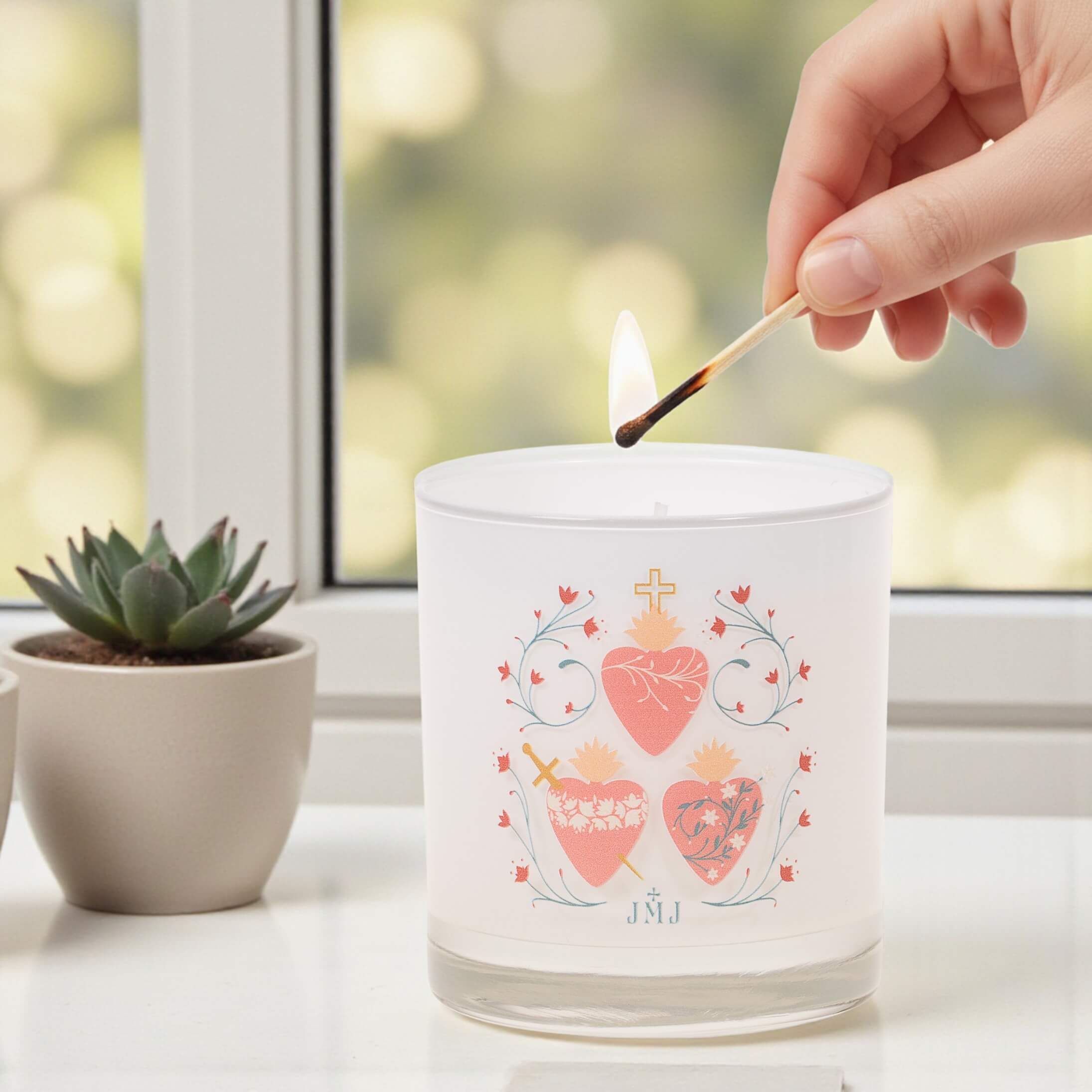 JMJ Three Hearts Candle