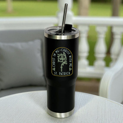 Personalized St. Patrick Breastplate Prayer Tumbler with Straw