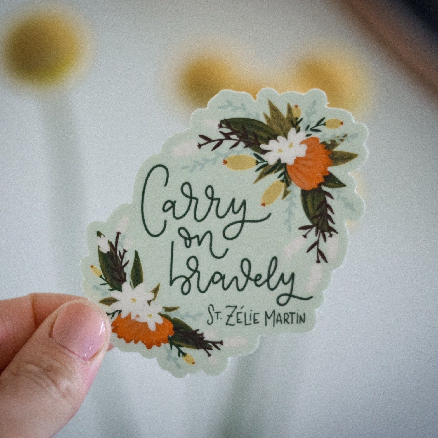 Carry On Bravely St. Zélie Martin Catholic Sticker