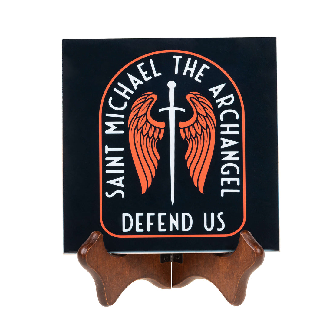 St. Michael Sword & Shield Ceramic Tile