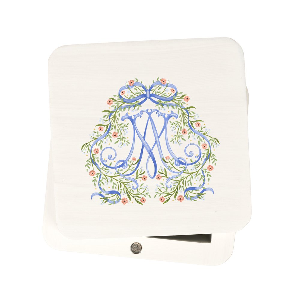 Floral Auspice Maria Rosary Keepsake Box