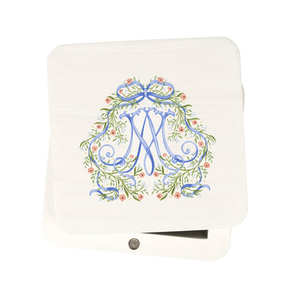 Floral Auspice Maria Rosary Keepsake Box