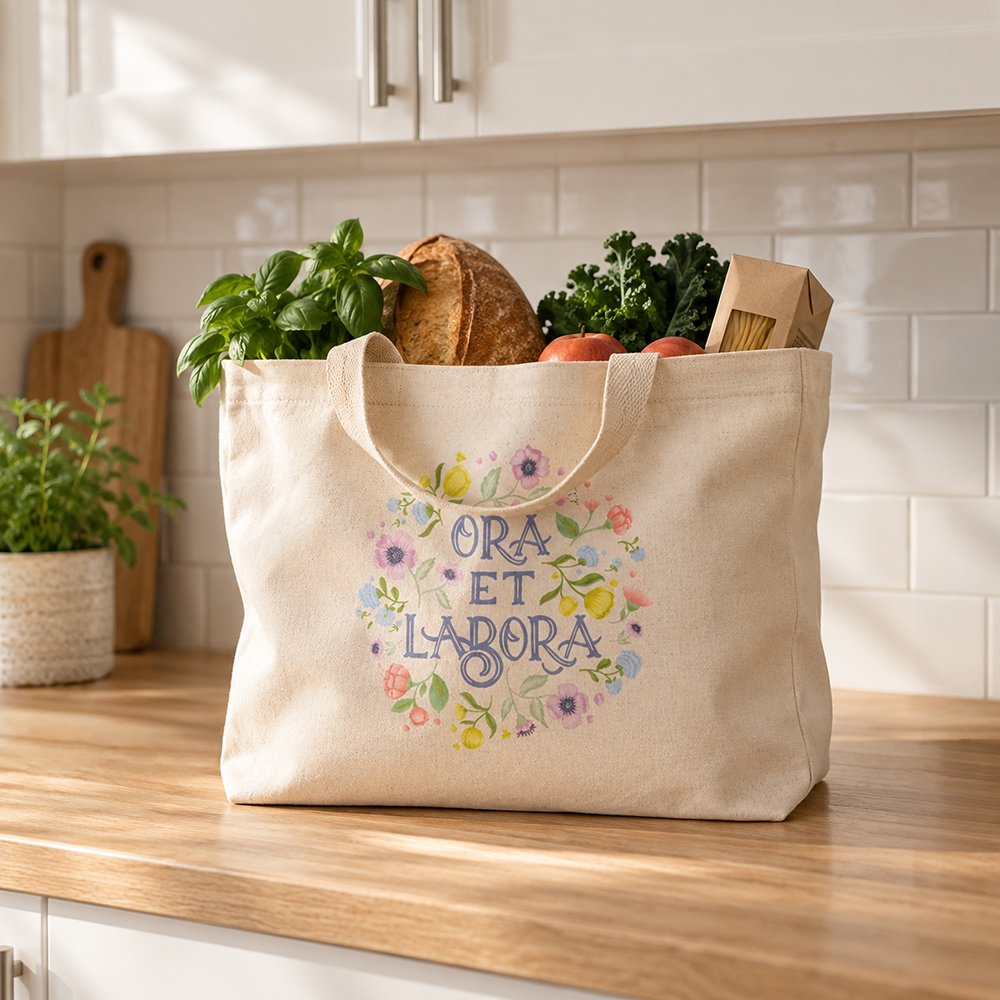 Joyful Botanicals Ora Et Labora Canvas Tote