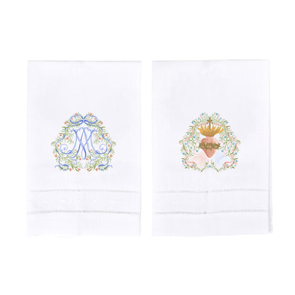 Auspice Maria &amp; Divine Mercy Devotional Guest Towel Set