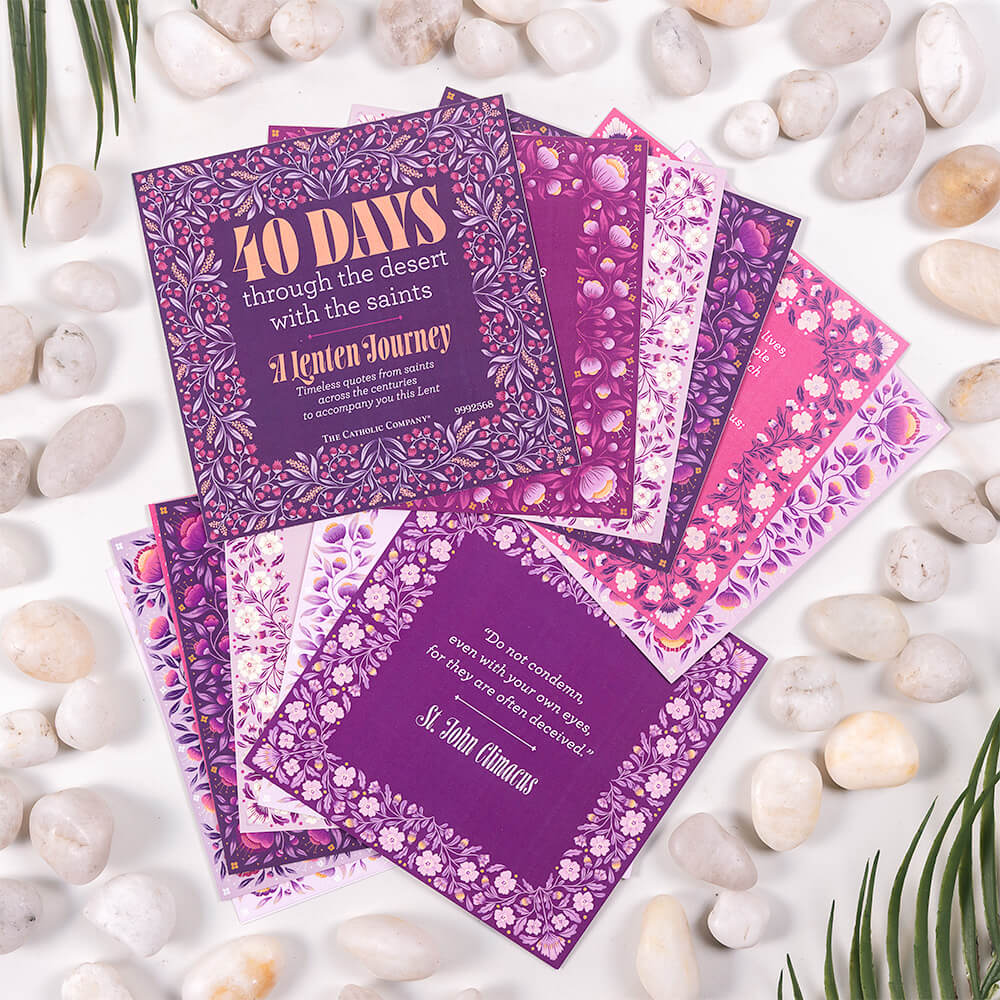 Daily Saints of Lent Inspirational Card &amp; Easel Set