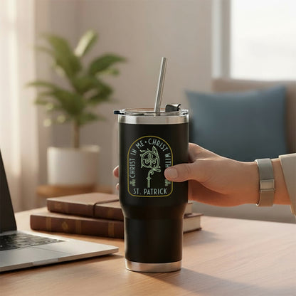 Personalized St. Patrick Breastplate Prayer Tumbler with Straw