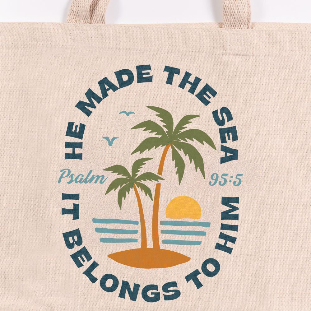 He Made the Sea Canvas Tote