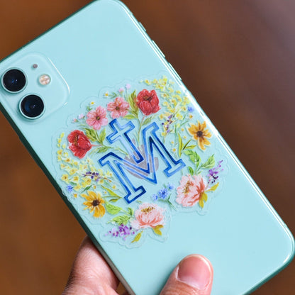 Floral Marian Cross Catholic Sticker