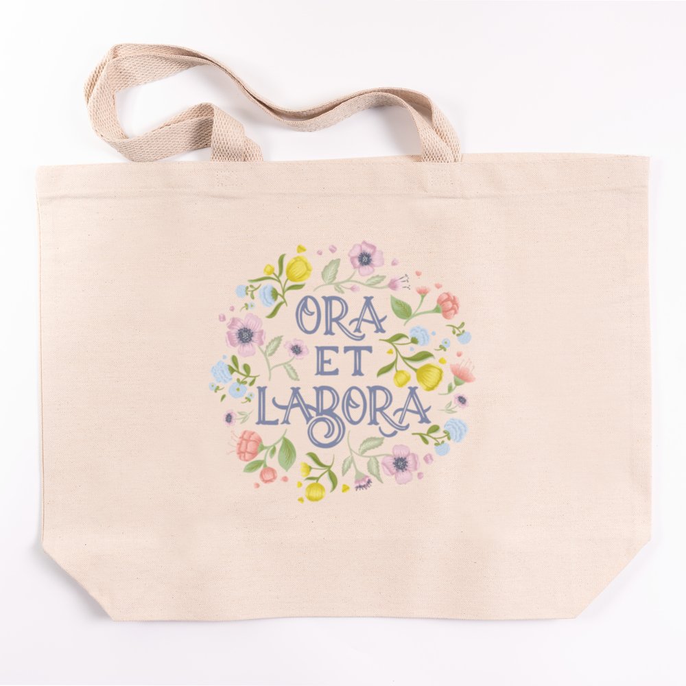 Joyful Botanicals Ora Et Labora Canvas Tote