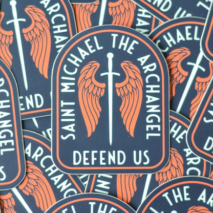 St. Michael Sword &amp; Shield Catholic Sticker