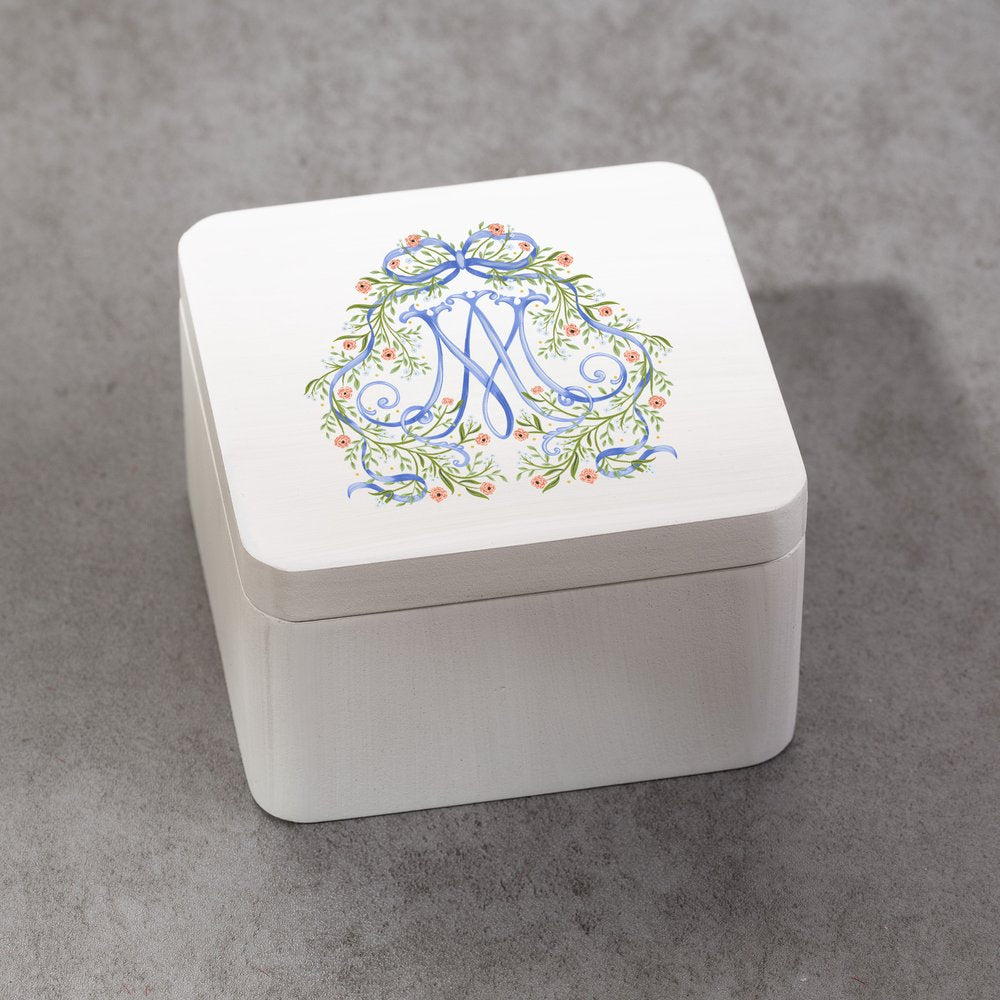 Floral Auspice Maria Rosary Keepsake Box