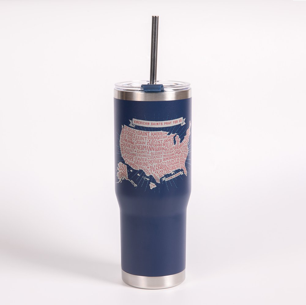 Personalized American Saints 250th Commemorative Tumbler with Straw